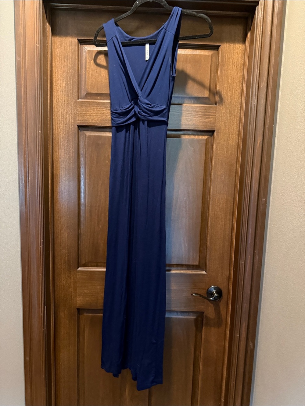 Gilli Navy Knot-Front Maxi Dress